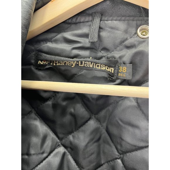 Vintage 70’s Cycle Champ Harley Davidson AMF Leather Jacket, Size 38R - Picture 9 of 14